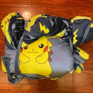Pikachu Plush Sleeping Bag with Connected pillow